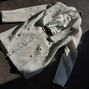 Meshki trinity blazer dress or coat backless white